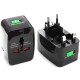 Black White Universal International Plug Adapter 3 in 1 World Travel AC Power Charger Adaptor with AU US UK EU